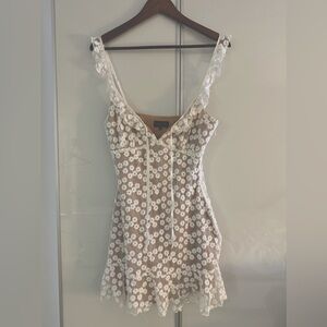 Majorelle Sun Beam dress | Medium | White flowers, fully lined